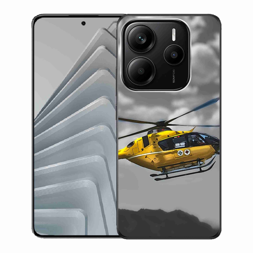 Gelový kryt mmCase na Xiaomi Redmi Note 14 5G - žlutá helikoptéra