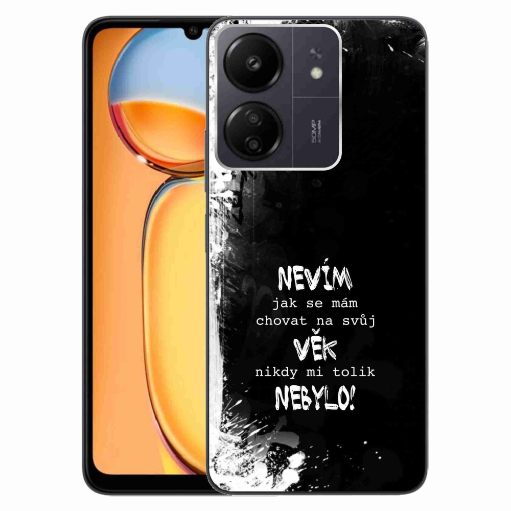 Gelový kryt mmCase na Xiaomi Poco C65/Redmi 13C - vtipný text 14 černé pozadí
