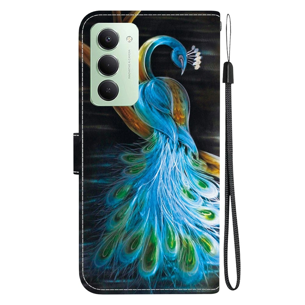 Versatile knížkové pouzdro na Xiaomi Redmi 15 4G (171mm) - páv