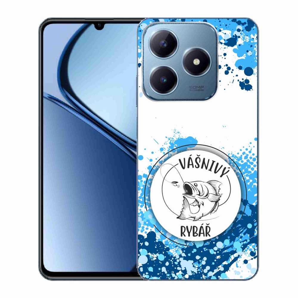Gelový kryt mmCase na Realme C63 - vášnivý rybář bílé pozadí
