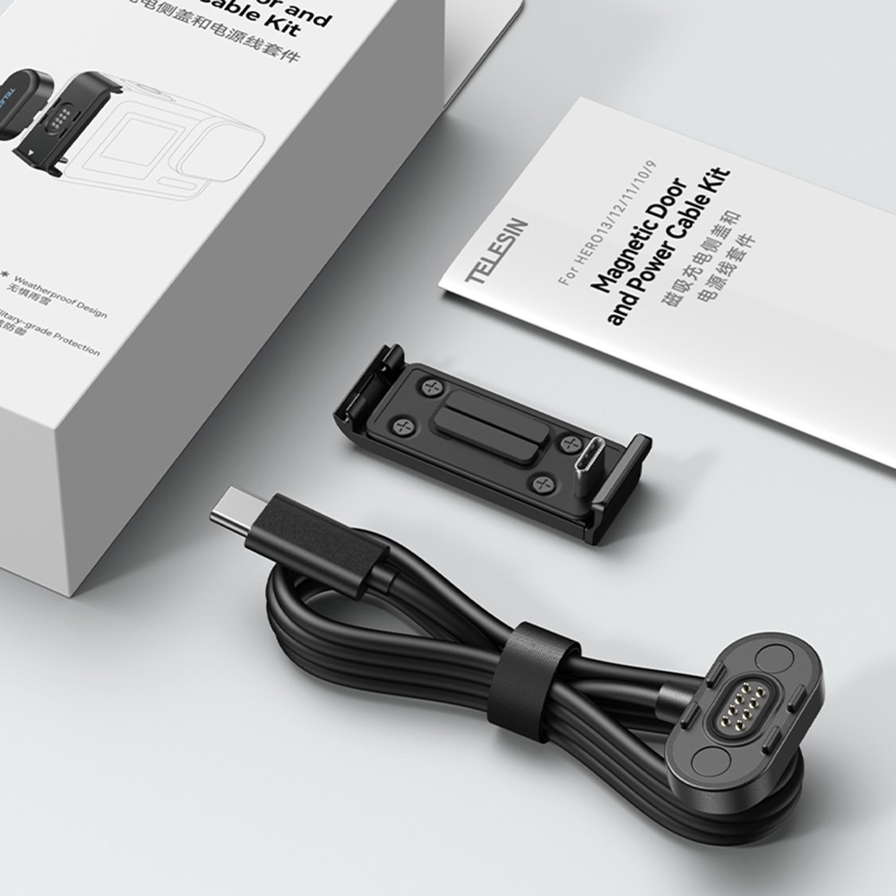 TELESIN magnetický nabíjecí kabel s boční krytkou pro GoPro Hero 13/12/11/10/9