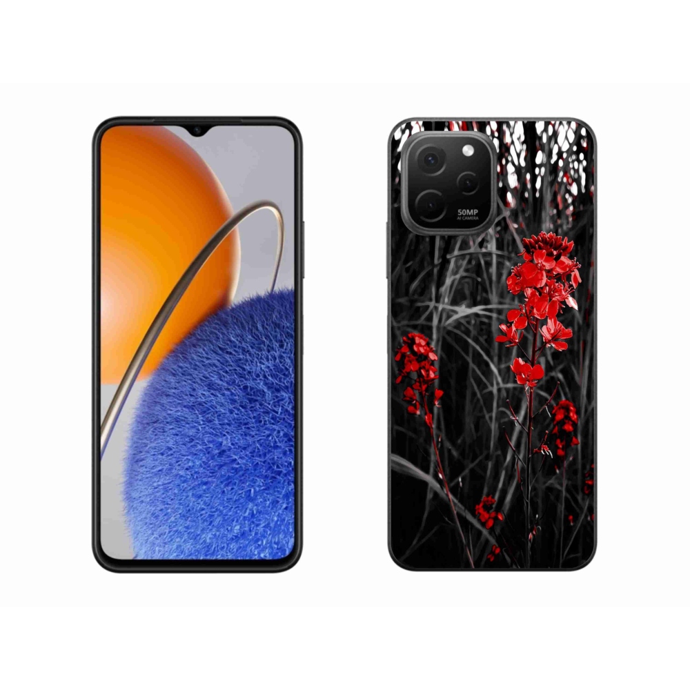 Gelový kryt mmCase na Huawei Nova Y61 - červená rostlina