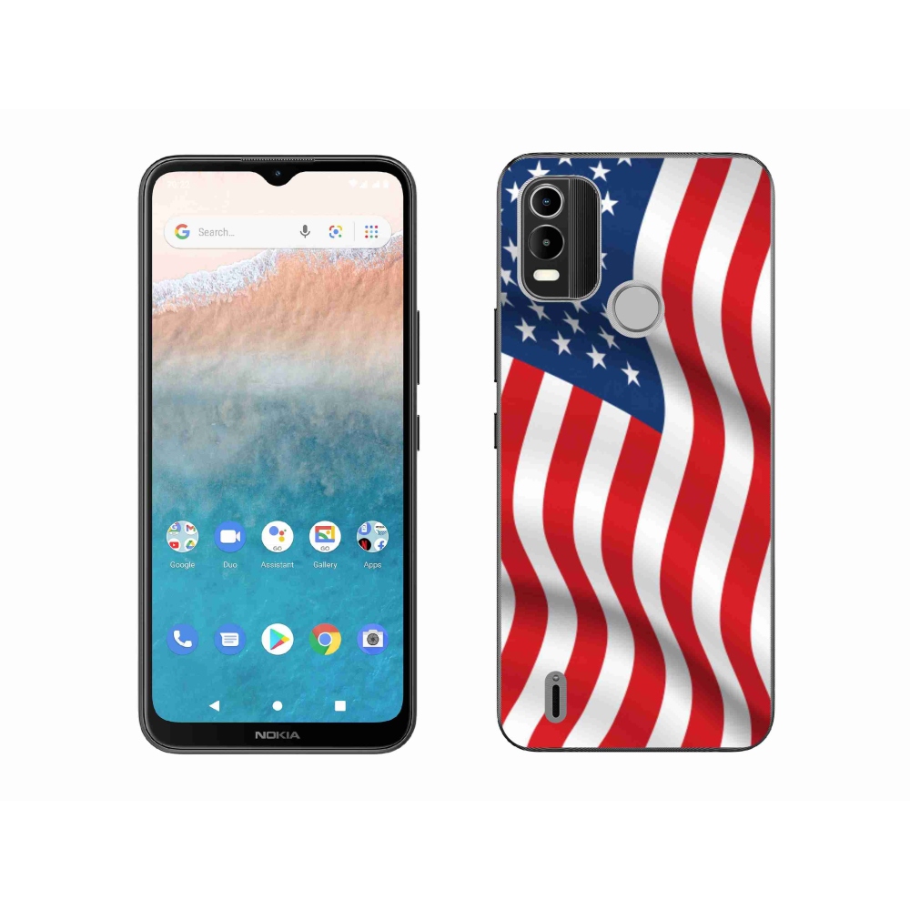 Gelový kryt mmCase na mobil Nokia C21 Plus - USA vlajka