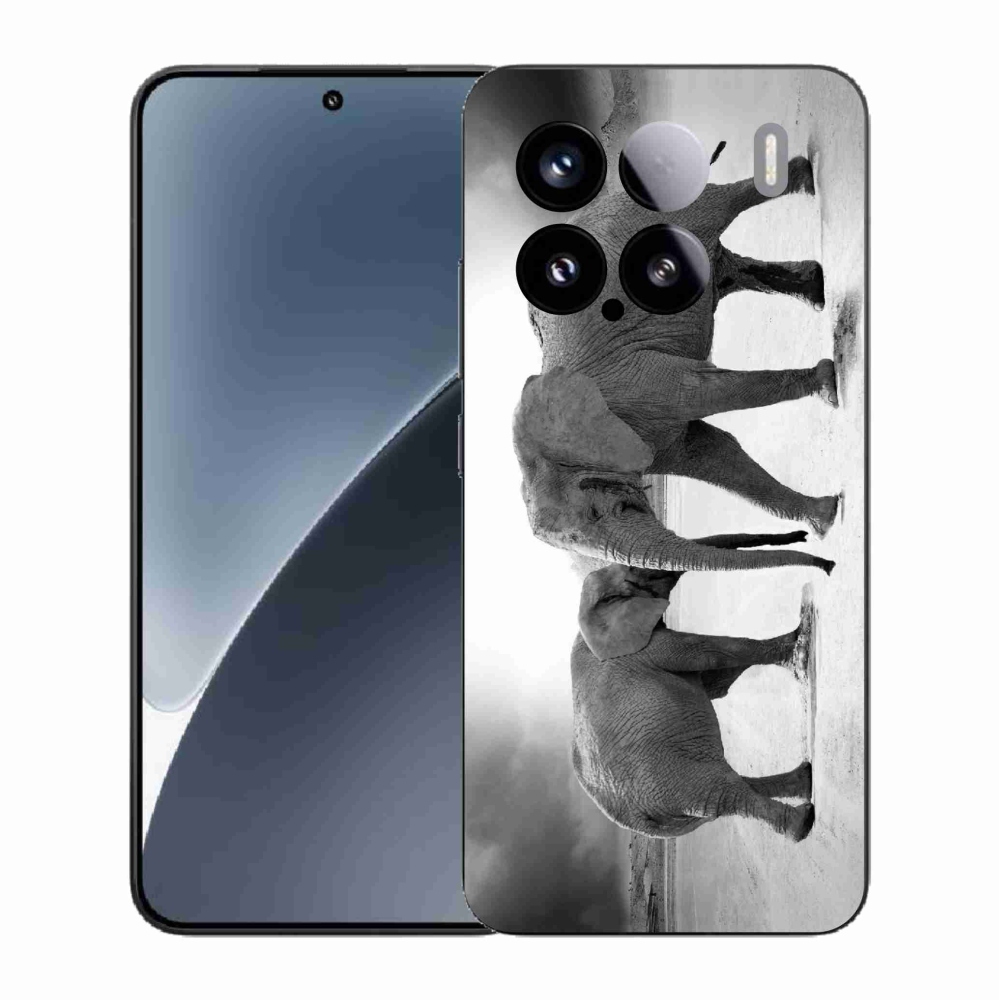 Gelový kryt mmCase na Xiaomi 15 - černobílí sloni