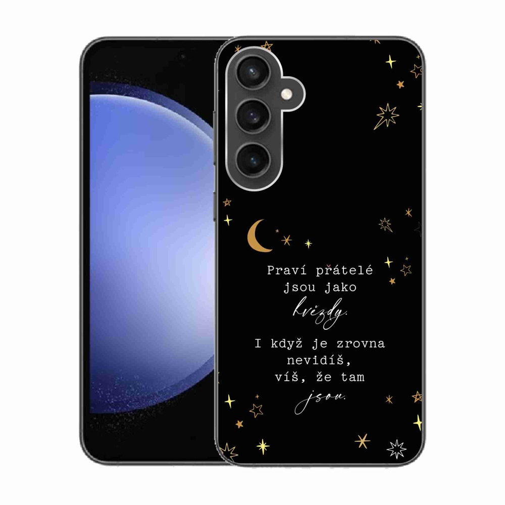 Gelový kryt mmCase na Samsung Galaxy S23 FE - citát 6 černé pozadí