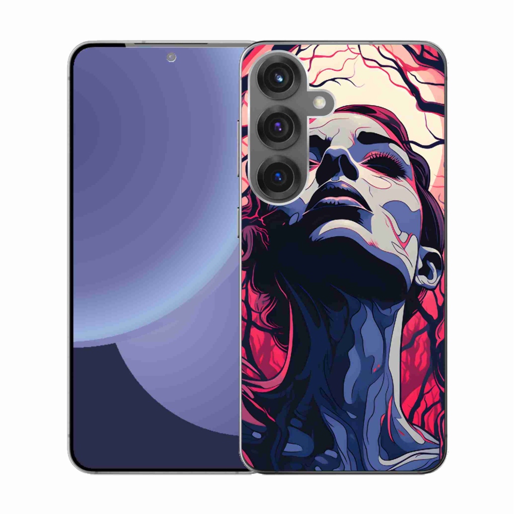 Gelový kryt mmCase na Samsung Galaxy S25 - abstraktní obličej