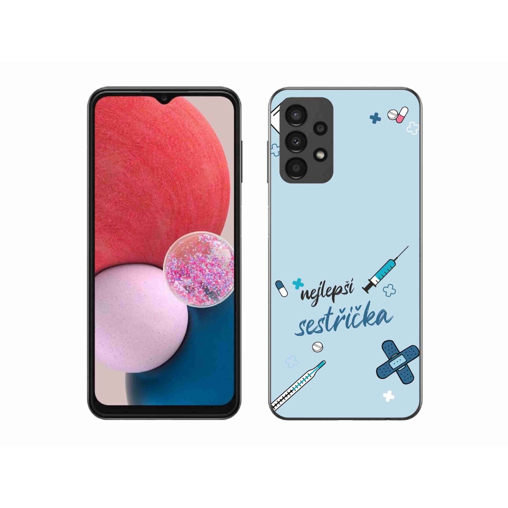 Gelový kryt mmCase na Samsung Galaxy A13 4G - nejlepší sestřička modré pozadí