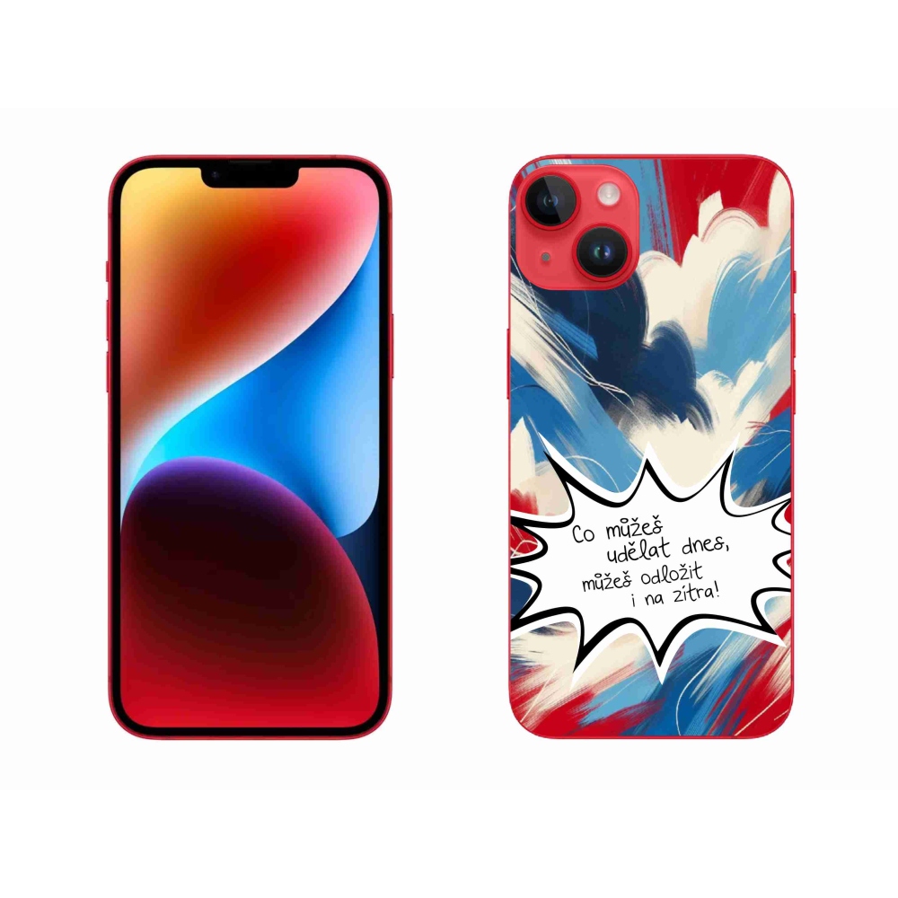 Gelový kryt mmCase na iPhone 14 Plus - vtipný text 9 bílé pozadí