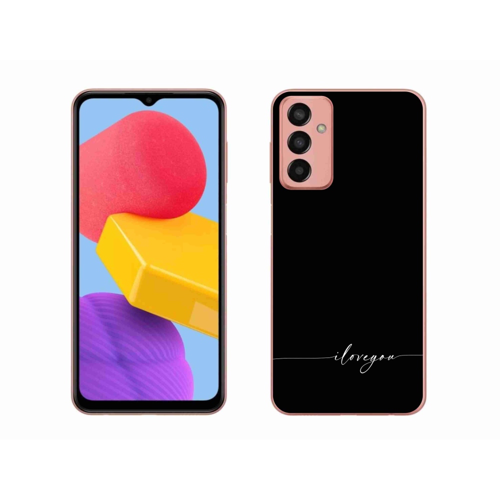 Gelový kryt mmCase na Samsung Galaxy M13 - I love you černé pozadí