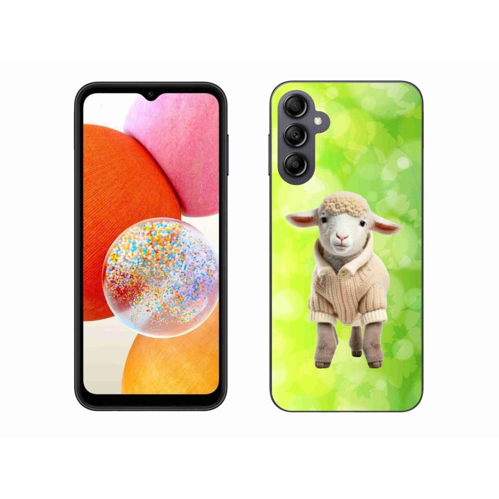 Gelový kryt mmCase na Samsung Galaxy A14 4G/5G - jehně ve svetru