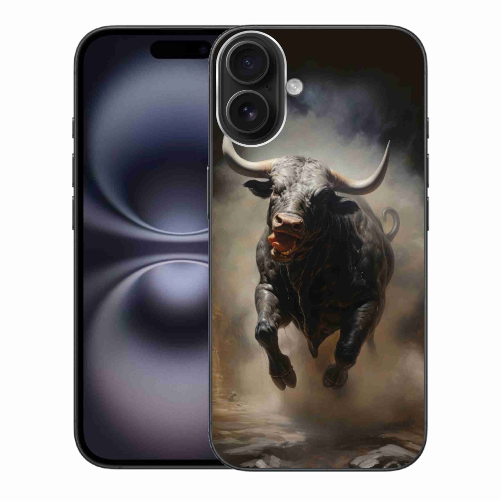 Gelový kryt mmCase na iPhone 16 Plus - rozzuřený býk