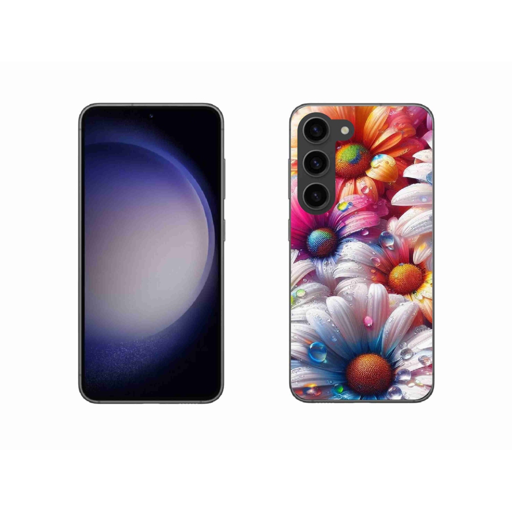 Gelový kryt mmCase na Samsung Galaxy S23 5G - barevné kopretiny