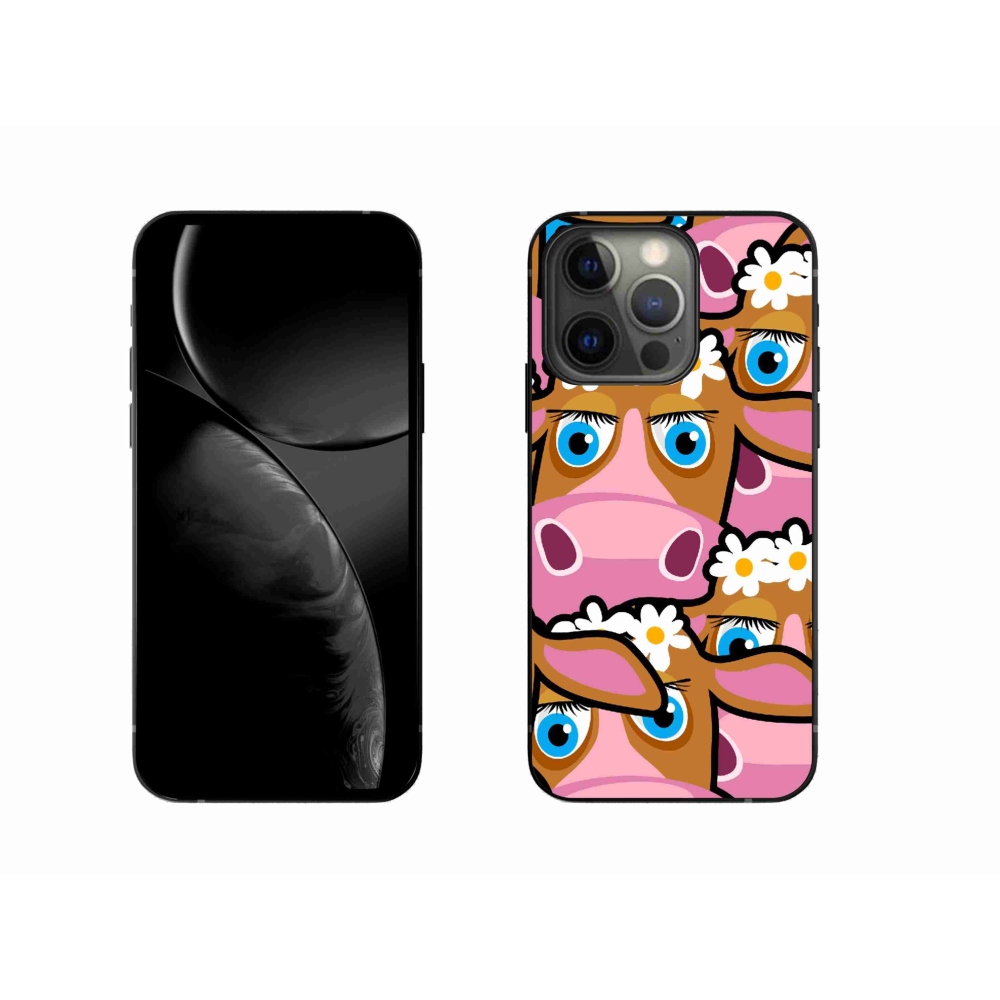 Gelový kryt mmCase na iPhone 13 Pro - kreslené kravičky