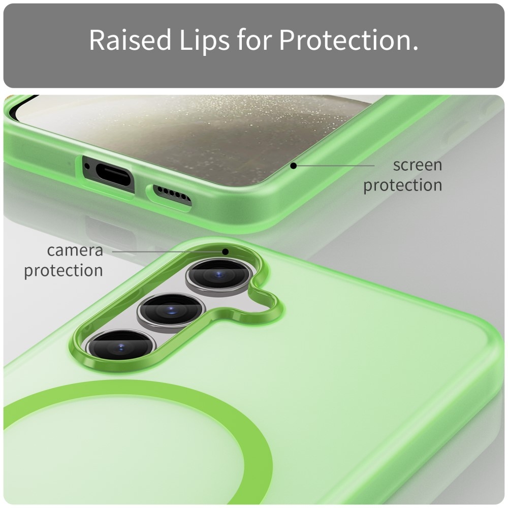Frost gelový obal s podporou MagSafe na Samsung Galaxy S24+/S25+ - zelený