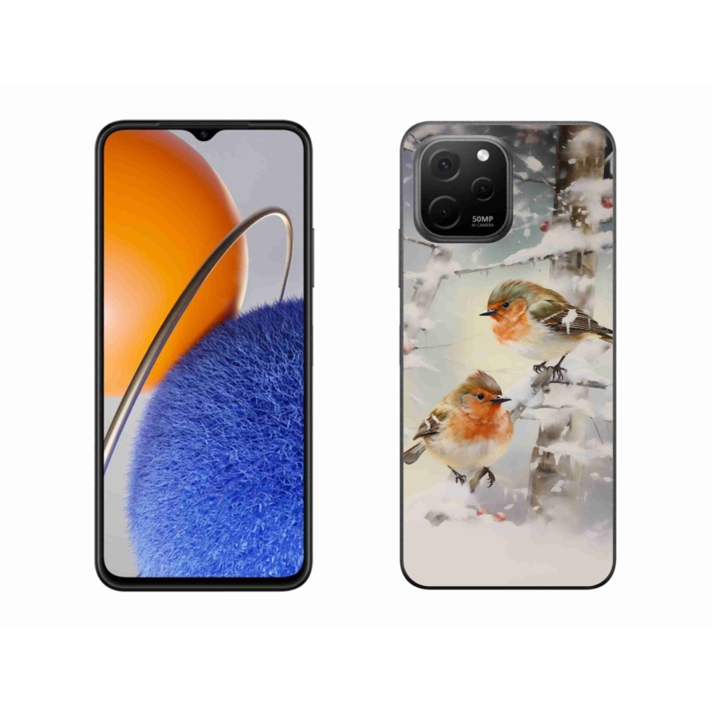 Gelový kryt mmCase na Huawei Nova Y61 - ptáčci v zimě