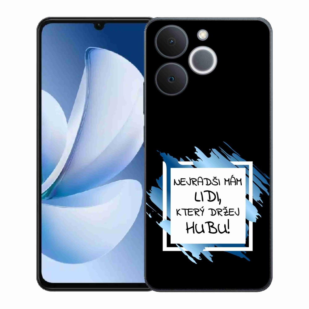 Gelový kryt mmCase na Realme Note 70T - vtipný text 7 bíločerné pozadí