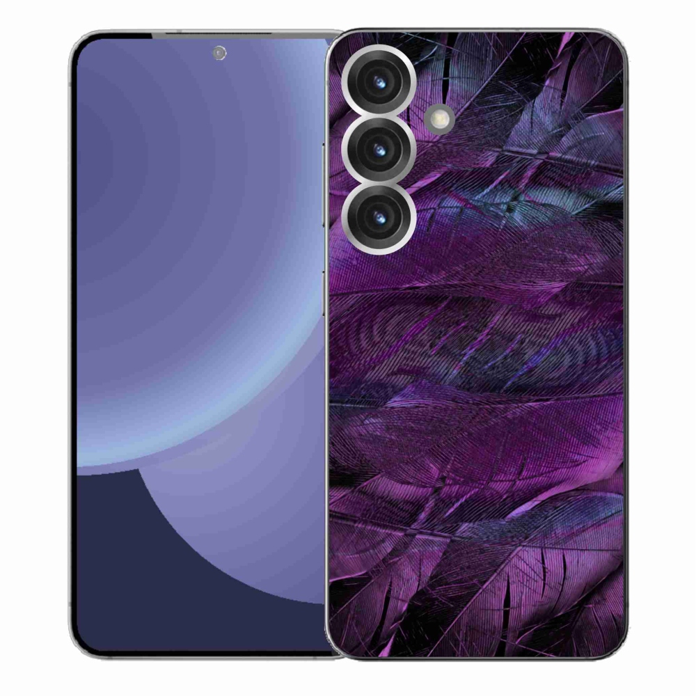 Gelový kryt mmCase na Samsung Galaxy S25+ - fialová pírka