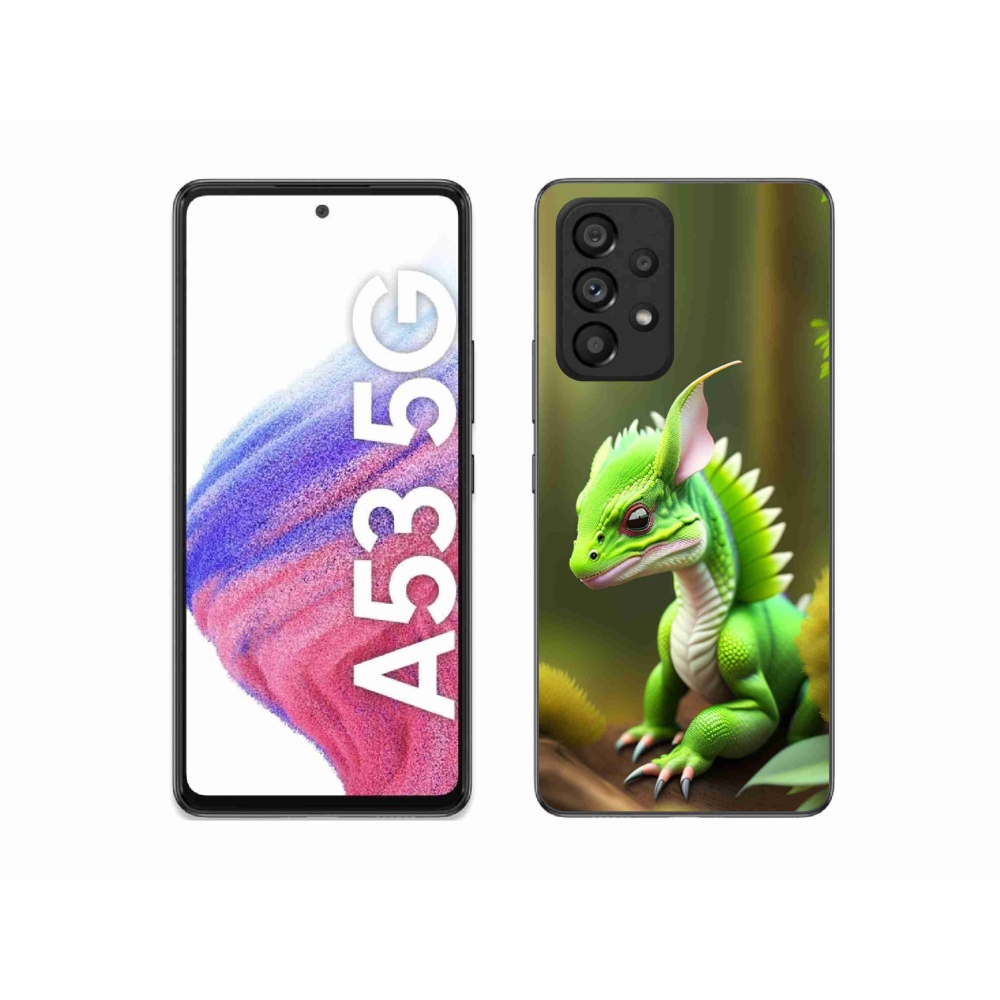 Gelový kryt mmCase na Samsung Galaxy A53 5G - zelený dráček