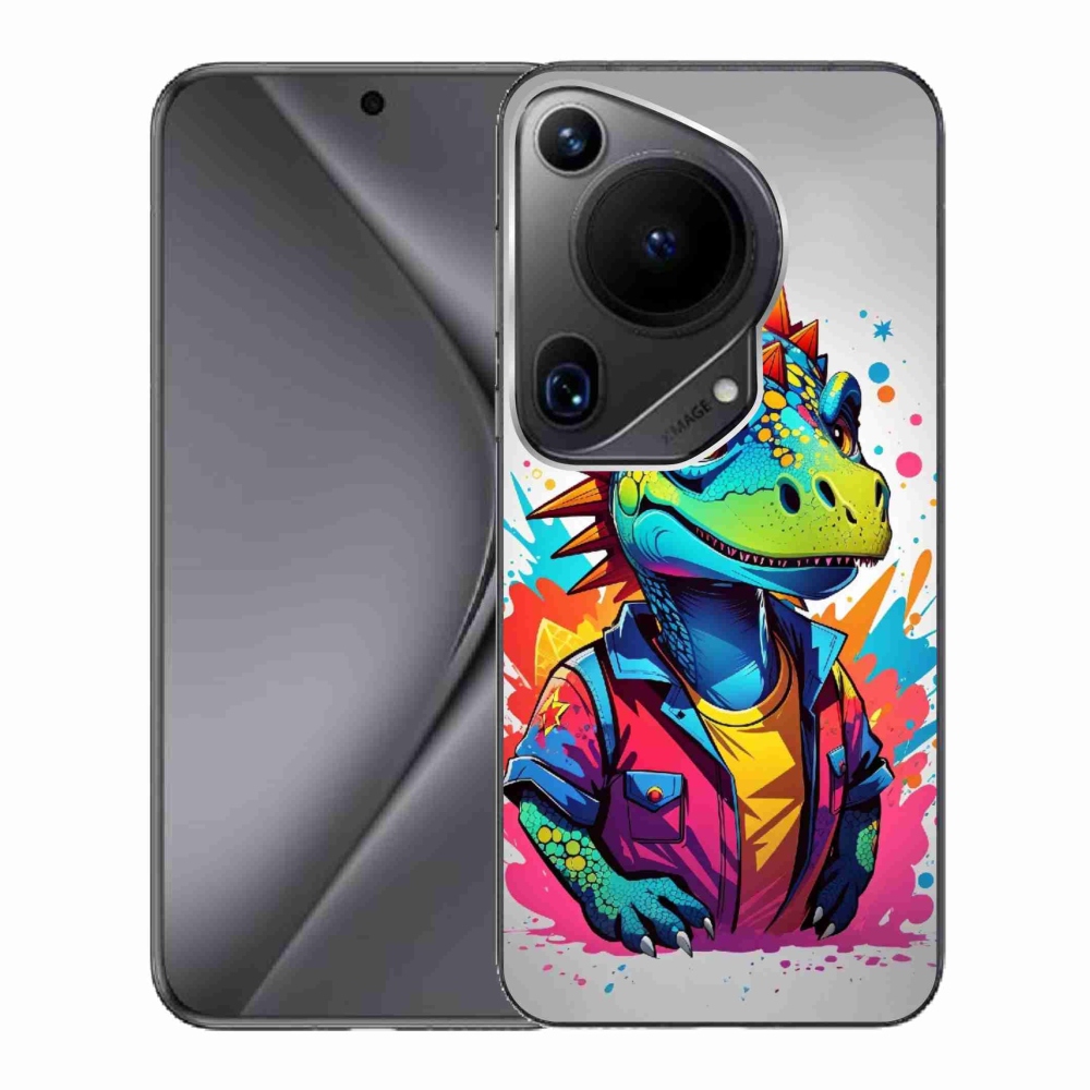 Gelový kryt mmCase na Huawei Pura 70 Ultra - barevný dinosaurus