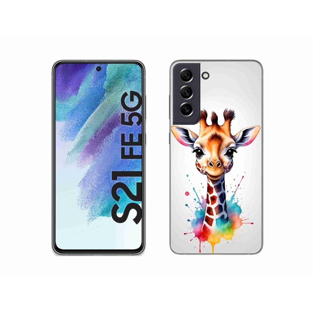 Gelový kryt mmCase na Samsung Galaxy S21 FE 5G - žirafa 1