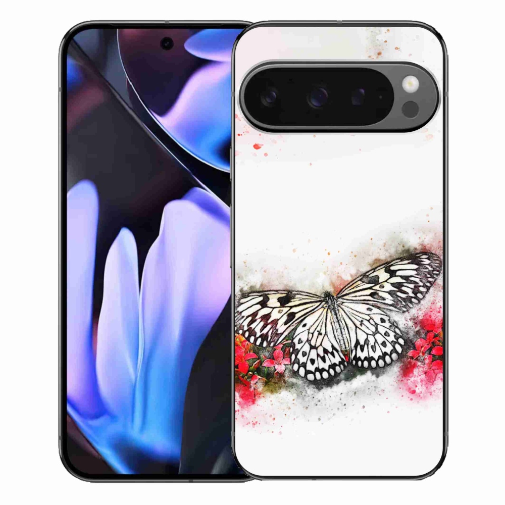 Gelový kryt mmCase na Google Pixel 9 Pro XL - černobílý motýl