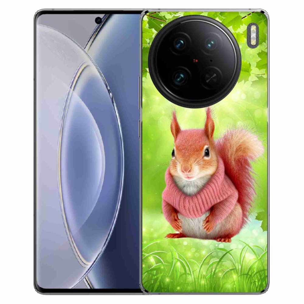 Gelový kryt mmCase na Vivo X90 Pro - veverka ve svetru