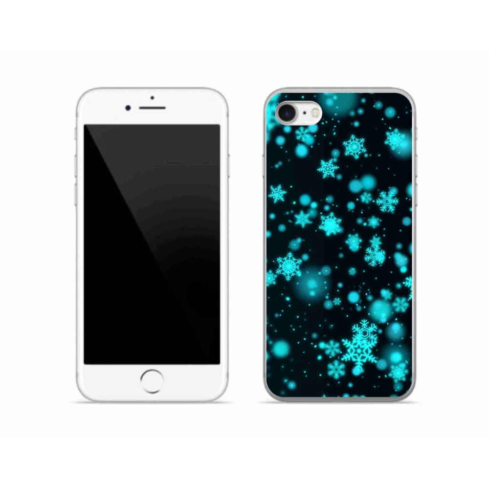 Gelový kryt mmCase na iPhone SE (2020) - sněhové vločky 1