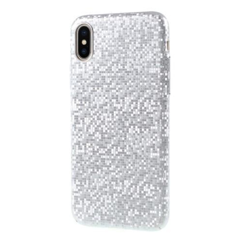 Glamour plastový obal na iPhone X - stříbrný