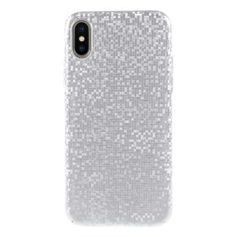 Glamour plastový obal na iPhone X - stříbrný