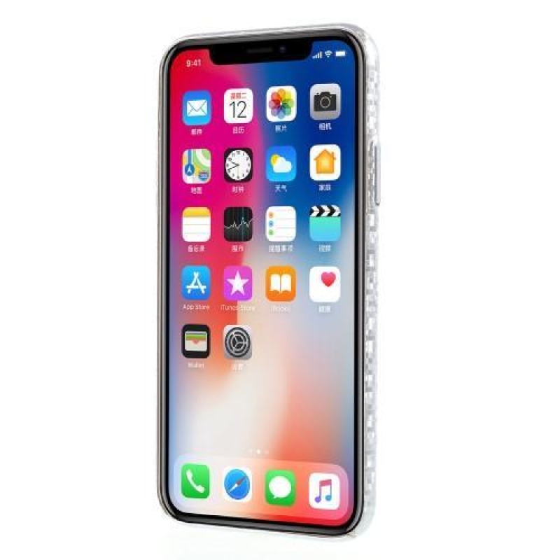 Glamour plastový obal na iPhone X - stříbrný