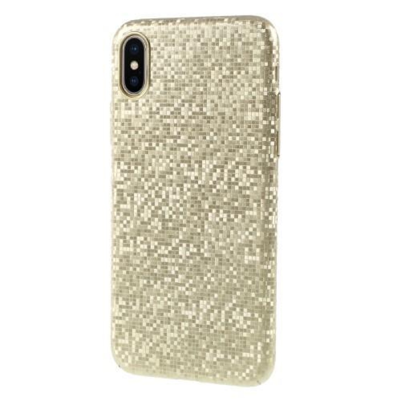 Glamour plastový obal na iPhone X - zlatý