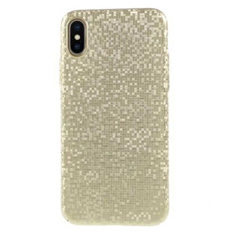 Glamour plastový obal na iPhone X - zlatý