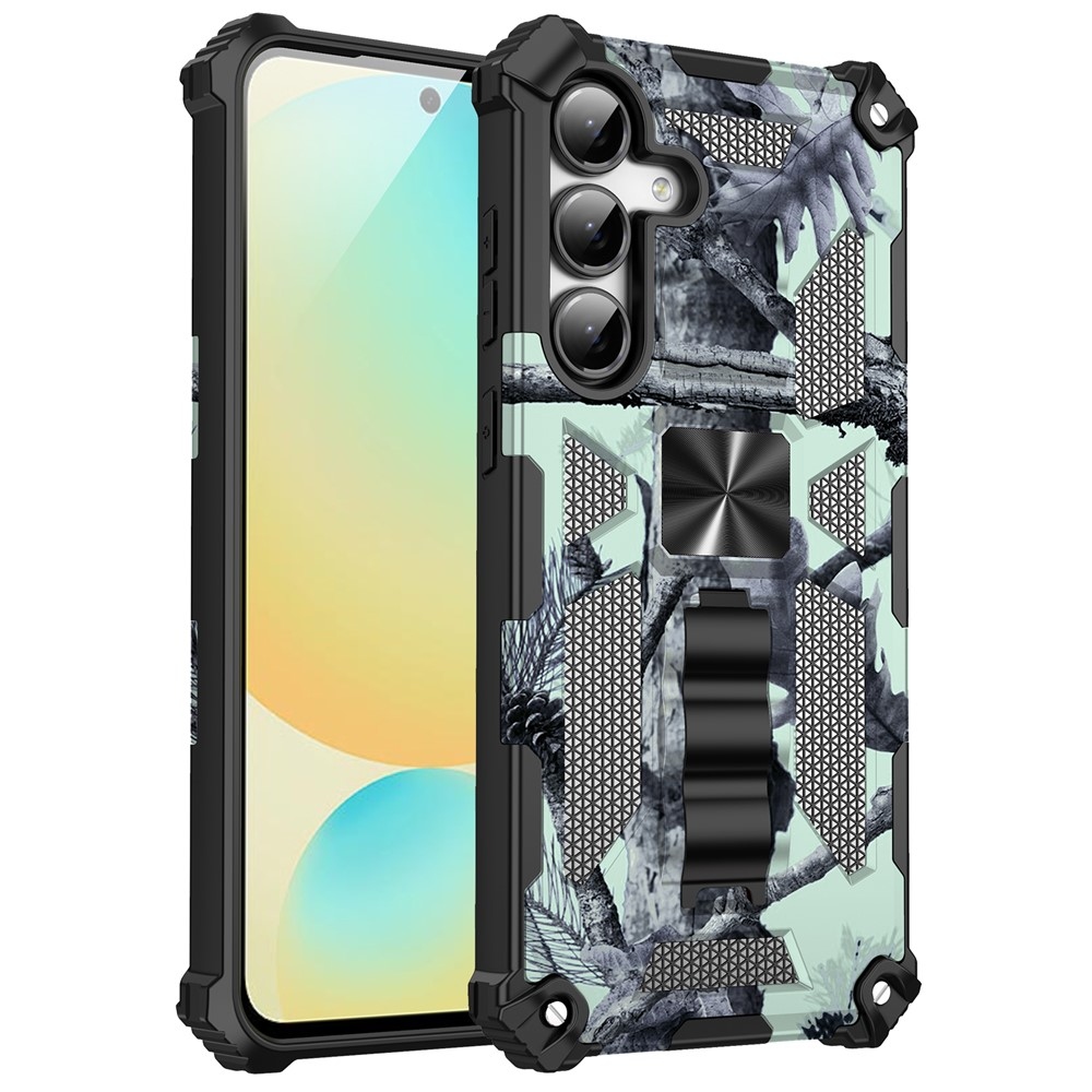 Camouflage odolný kryt na Samsung Galaxy A17 5G/A26 5G - světlezelený