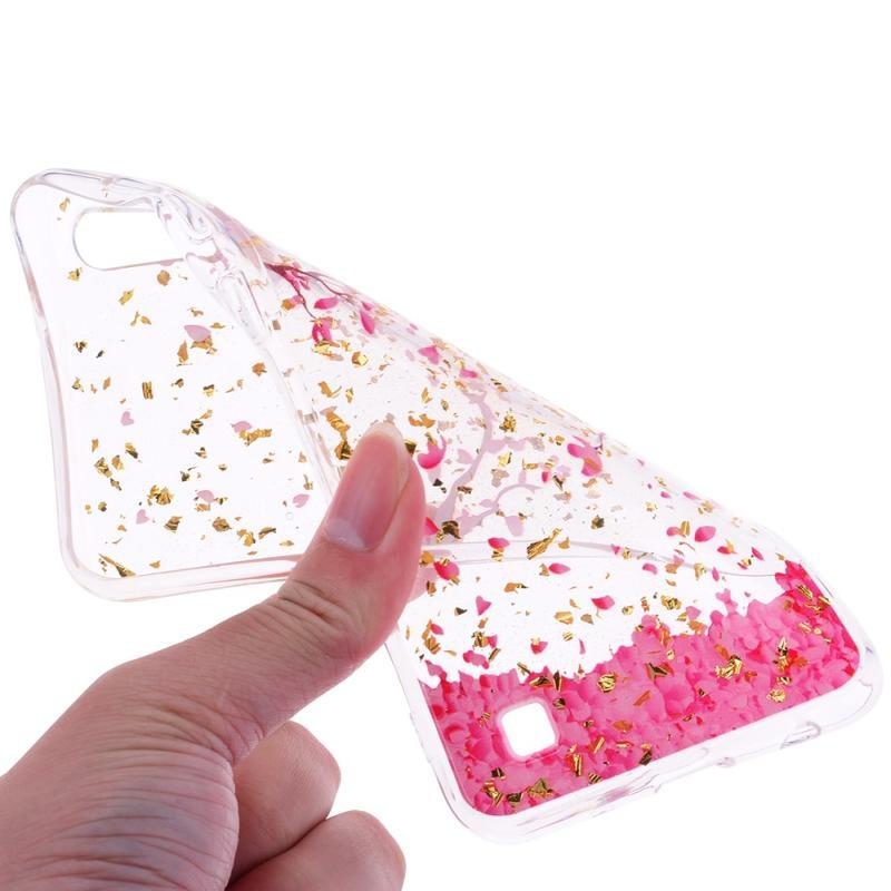 Glitter gelový obal na mobil Samsung Galaxy A10 - padající květy