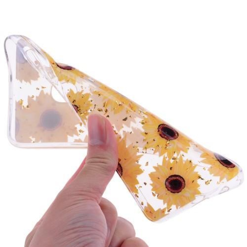 Glitter gelový obal na mobil Samsung Galaxy A20e - slunečnice