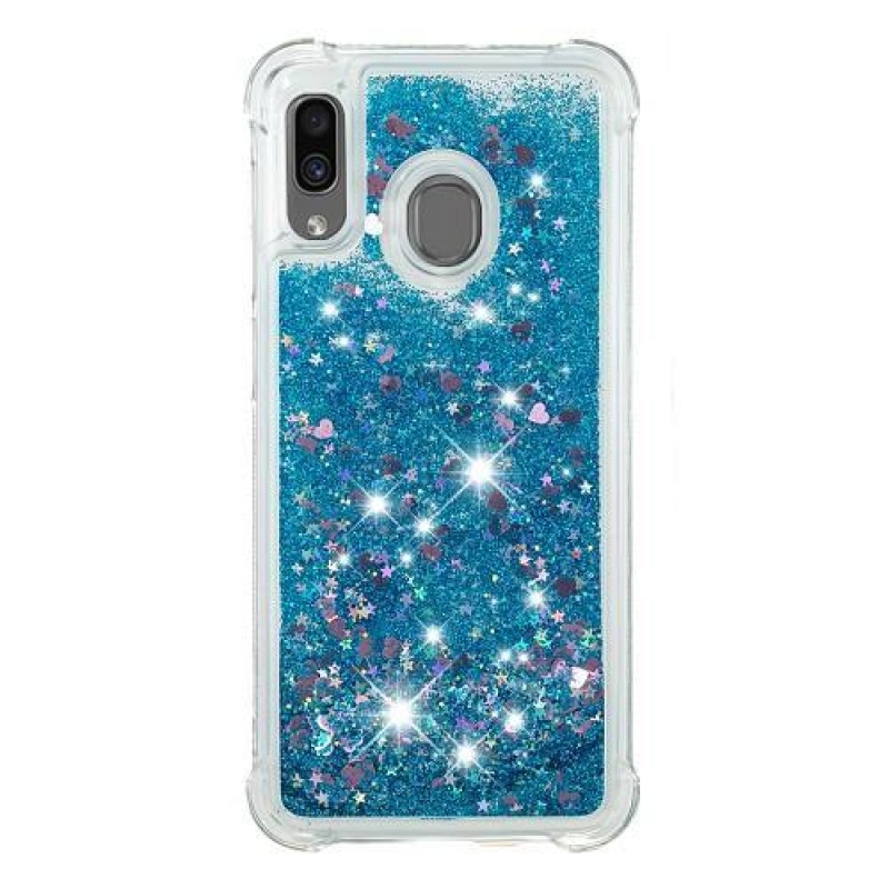 Glitter gelový obal na mobil Samsung Galaxy A30 / A20 - modrý