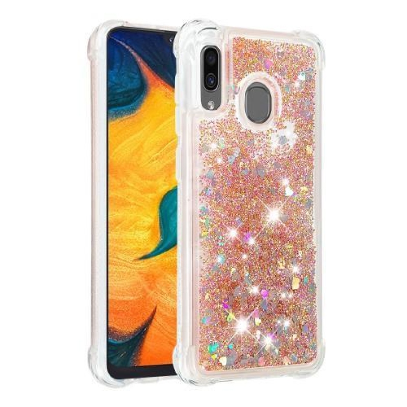 Glitter gelový obal na mobil Samsung Galaxy A30 / A20 - zlatý
