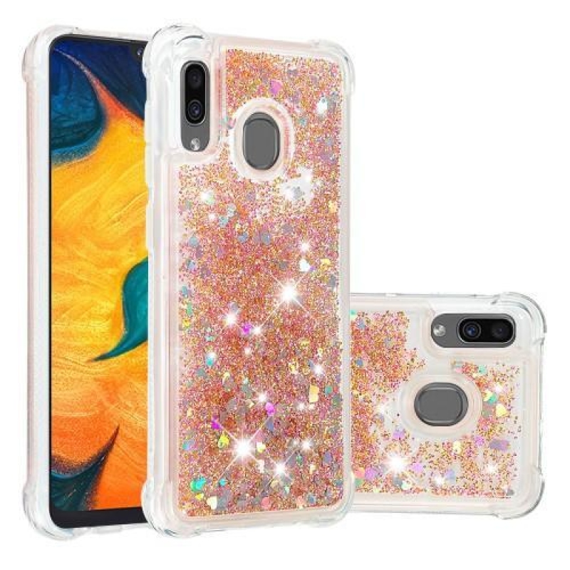 Glitter gelový obal na mobil Samsung Galaxy A30 / A20 - zlatý