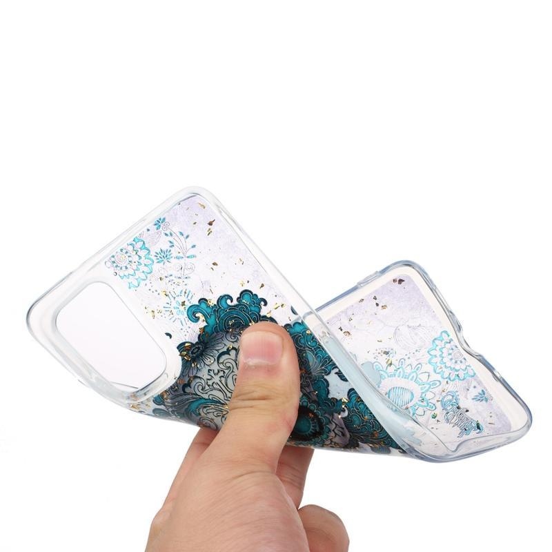 Glitter gelový obal na mobil Samsung Galaxy S20 - lebka