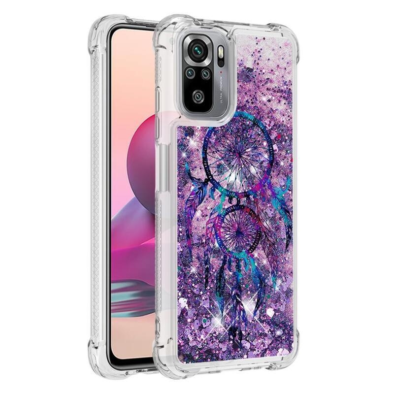 Glitter přesýpací gelový obal na mobil Xiaomi Redmi Note 10 4G/Redmi Note 10S/Poco M5s - lapač snů