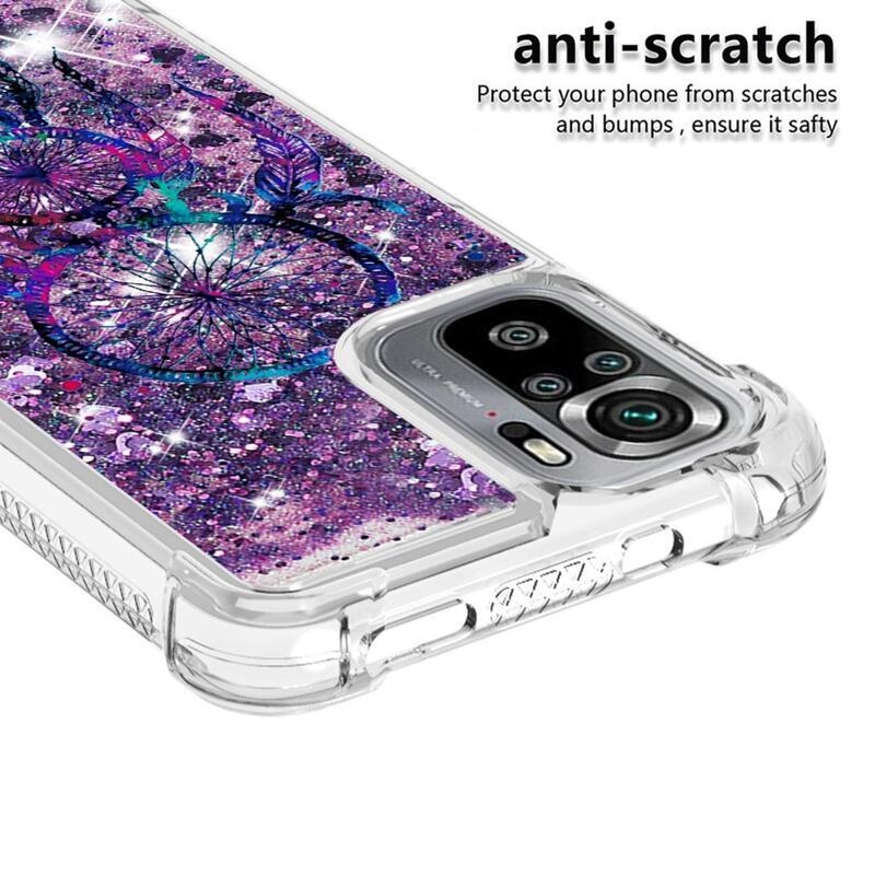 Glitter přesýpací gelový obal na mobil Xiaomi Redmi Note 10 4G/Redmi Note 10S/Poco M5s - lapač snů