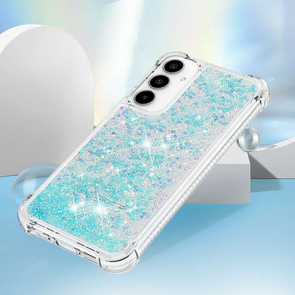 Glitter přesýpací gelový obal na Samsung Galaxy A37 5G - modrý/hvězdičky