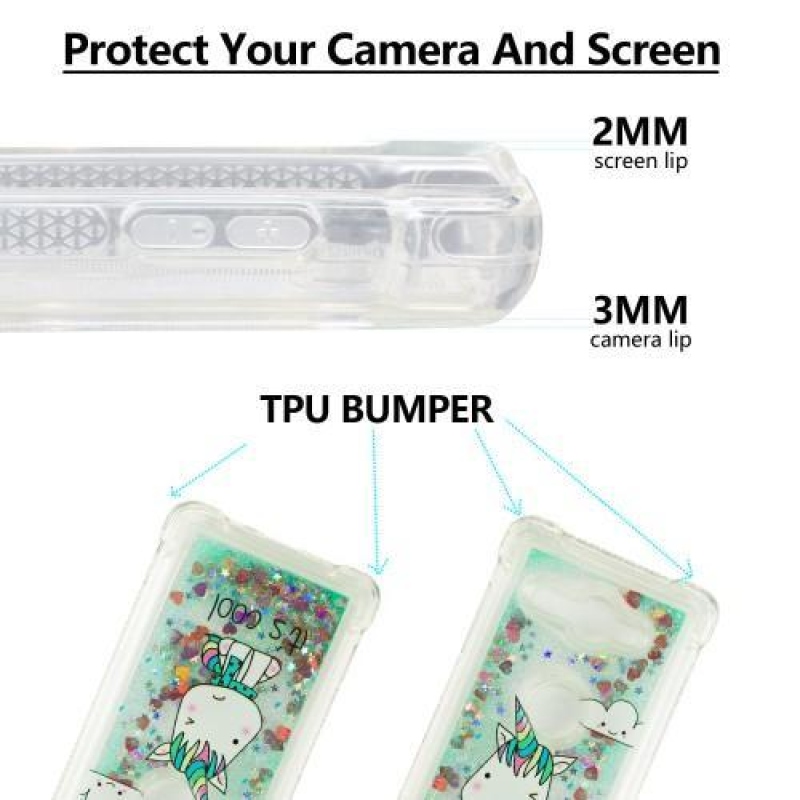 Glitter přesýpací gelový obal na Sony Xperia XZ2 Compact - jednorožec