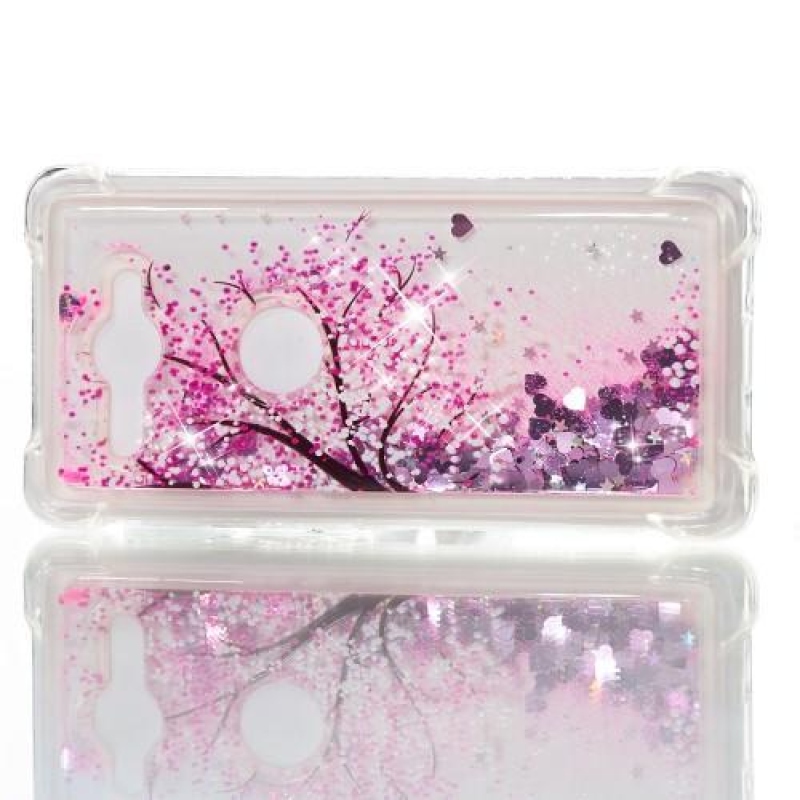 Glitter přesýpací gelový obal na Sony Xperia XZ2 Compact - strom