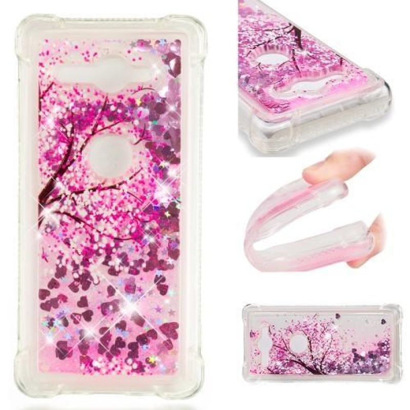 Glitter přesýpací gelový obal na Sony Xperia XZ2 Compact - strom