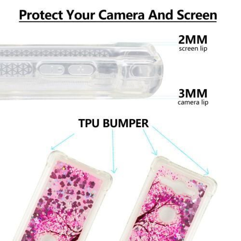 Glitter přesýpací gelový obal na Sony Xperia XZ2 Compact - strom