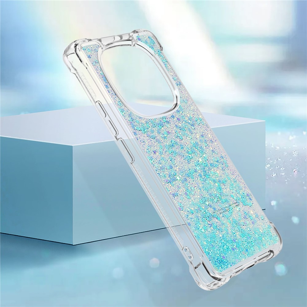 Glitter přesýpací gelový obal na Xiaomi Redmi Note 14 Pro 5G/Poco X7 5G - modrý/hvězdičky