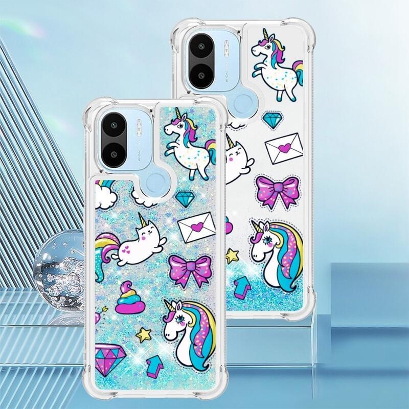 Glitter přesýpací obal na Xiaomi Redmi A1+/A2+ - barevné vzory
