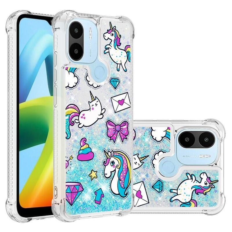Glitter přesýpací obal na Xiaomi Redmi A1+/A2+ - barevné vzory