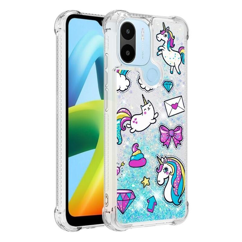 Glitter přesýpací obal na Xiaomi Redmi A1+/A2+ - barevné vzory